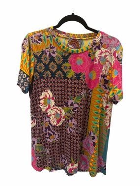 Johnny Was Bamboo Floral Swing Tee Size S
